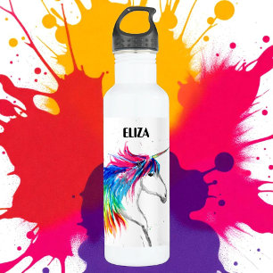 Boho Rainbow Cute Girls Unicorn Kids 710 Ml Water Bottle