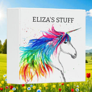 Boho Rainbow Cute Girls Unicorn Kids Binder