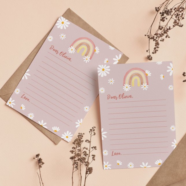 Boho Rainbow Daisy Time Capsule Note Message Card (Creator Uploaded)
