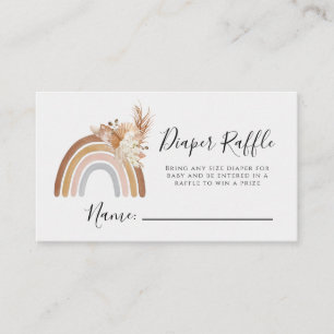 Boho Rainbow Diaper Raffle Card