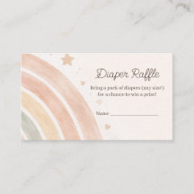 Boho Rainbow Diaper Raffle Minimal Baby Shower
