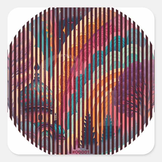 Boho Rainbow Dome Circle Stickers – Customizable (Front)