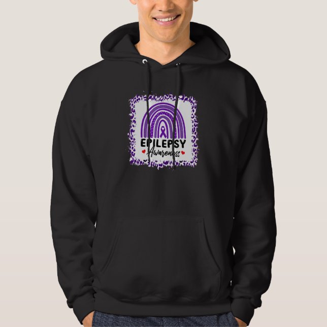 Boho Rainbow Epilepsy Awareness Day Warrior Survio Hoodie (Front)