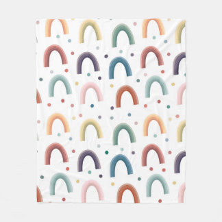 Boho Rainbow Fleece Blanket