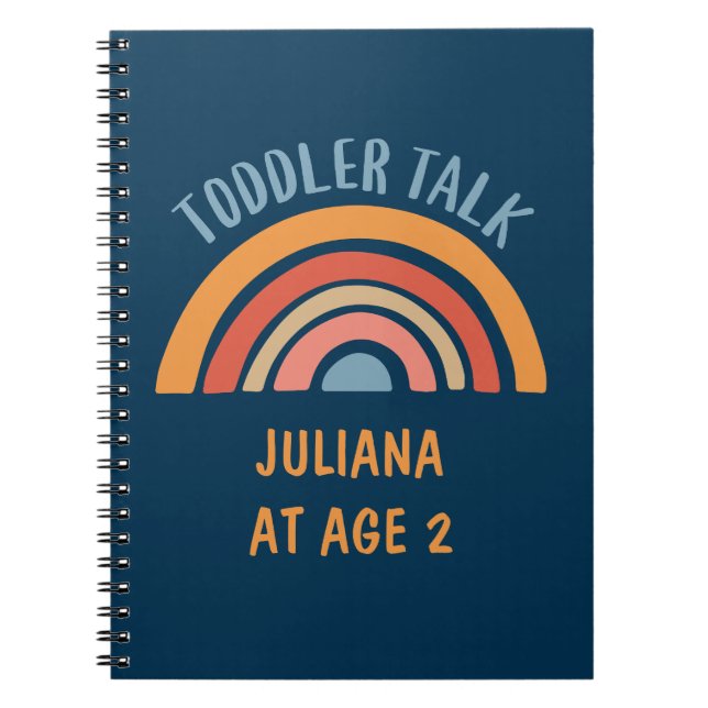 Boho Rainbow Funny Toddler Talk Personalized Notebook (Front)