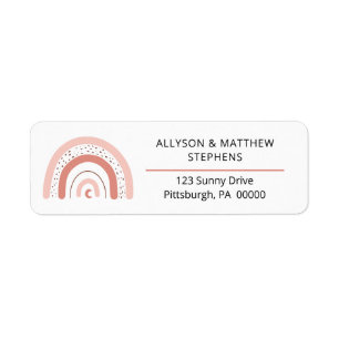 Boho Rainbow Girl Baby shower Adresse de retour La