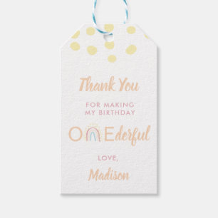 Boho Rainbow Girl Lovely Onederful Thank You Gift Tags