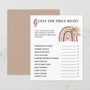 Boho Rainbow   Guess The Price Right Baby Shower