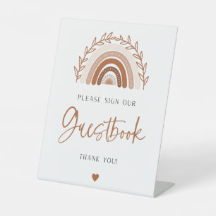 Boho Rainbow Guestbook Sign for Baby Shower