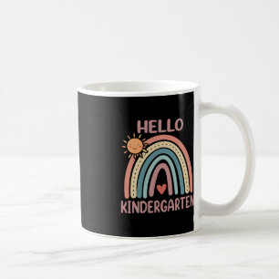 Boho Rainbow Heart For Teachers Women Hello Kinder Coffee Mug