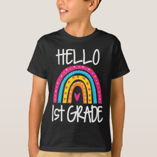 Boho Rainbow Hello 1st Grade First Day School Teac T-Shirt