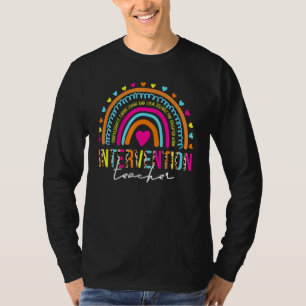 Boho Rainbow Intervention Teacher Appreciation Fir T-Shirt