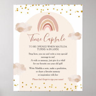 Boho Rainbow Isn't She Onederful Time Capsule Poster