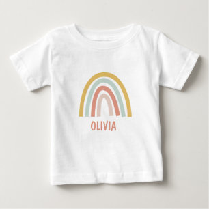 Boho Rainbow Kids Personalized Baby T-Shirt