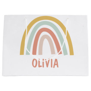 Boho Rainbow Kids Personalized Large Gift Bag
