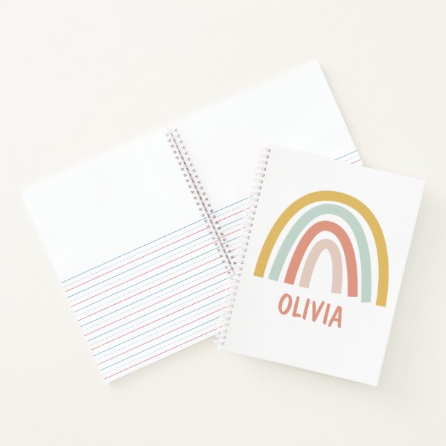 Boho Rainbow Kids Personalized Notebook (Inside)