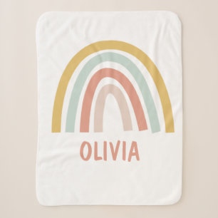 Boho Rainbow Kids Personalized Sherpa Blanket