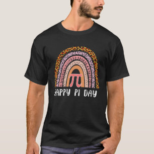 Boho Rainbow Leopard 3.14 Symbol Happy Pi Day Funn T-Shirt