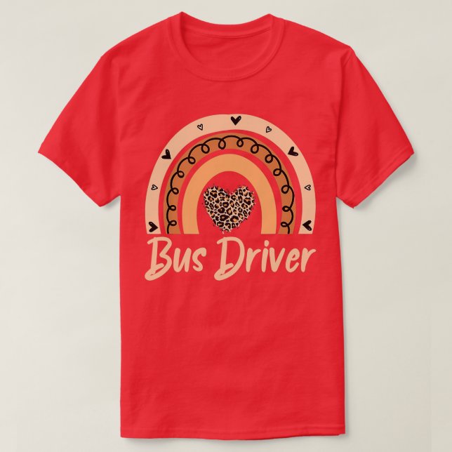 Boho Rainbow Leopard Cheetah School T-Shirt (Design Front)