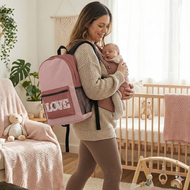 Boho Rainbow Love Sac à dos photo (Congratulate a new mom with this personalized photo love backpack! )