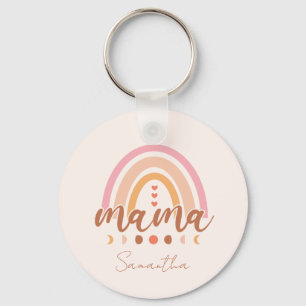 Boho Rainbow Mama Keychain