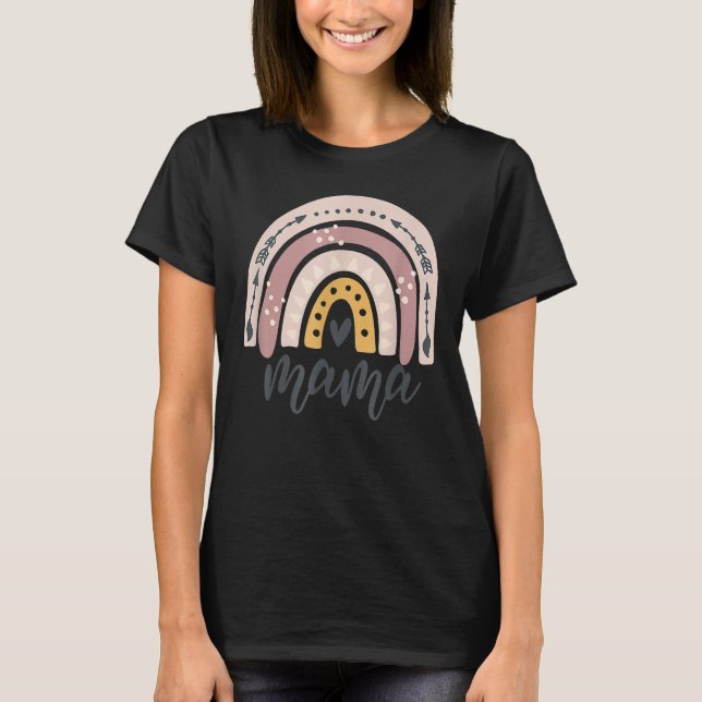 Boho Rainbow Mama Mom Mommy Mother's Day Tee (Front)