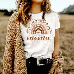 Boho Rainbow Mama Shirt, Terracotta Muted Tones T-Shirt<br><div class="desc">A fun boho rainbow mama shirt with earthy terracotta muted tones.</div>