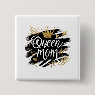 Boho Rainbow Mama - Warm Earthy Tones Design 2 Inch Square Button