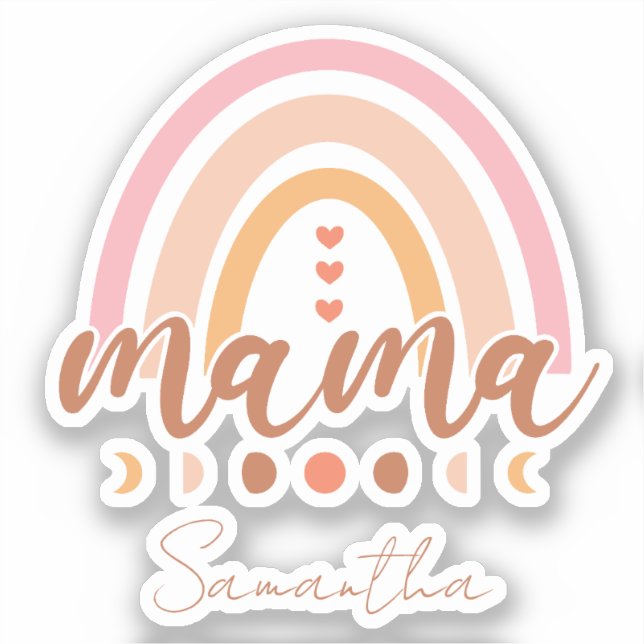 Boho Rainbow Mama with Moon Phases (Front)