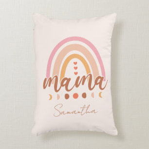 Boho Rainbow Mama with Moon Phases Accent Pillow