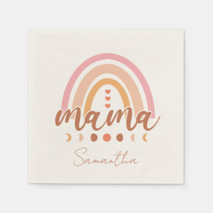 Boho Rainbow Mama with Moon Phases Napkin