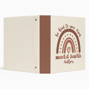 Boho Rainbow Mental Health Be Kind To Your Mind Binder