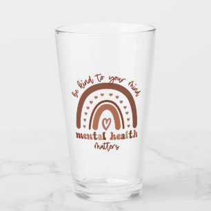 Boho Rainbow Mental Health Be Kind To Your Mind Glass