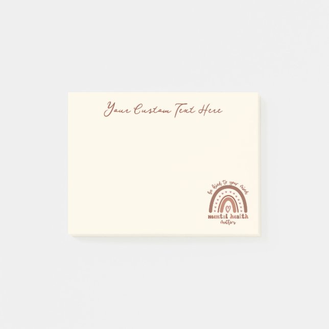 Boho Rainbow Mental Health Be Kind To Your Mind Post-it Notes (Front)