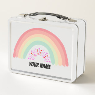 Boho Rainbow Metal Lunch Box