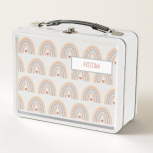 Boho rainbow  metal lunch box
