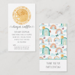 BOHO Rainbow Modern Sunshine Baby Diaper Raffle Business Card