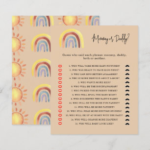 Boho Rainbow mommy or daddy baby shower game