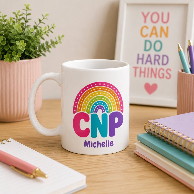 Boho Rainbow Monogram CNP Coffee Mug (Creator Uploaded)