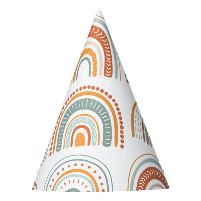  Boho Rainbow MR Onederful Party Hat (Front)