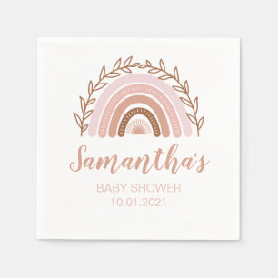 Boho Rainbow Napkins, Terracotta Dusty Pink Napkin