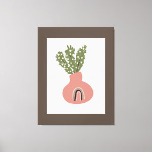 Boho Rainbow Natural Terracotta Pot Plant Lovers Canvas Print