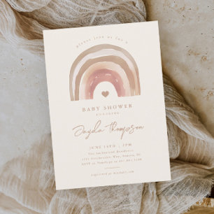 Boho Rainbow Neutral Baby Shower Invitation