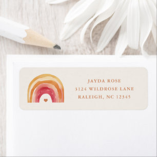 Boho Rainbow Neutral Baby Shower Return Address