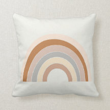 Boho Rainbow nursery pillow in neutrals rust