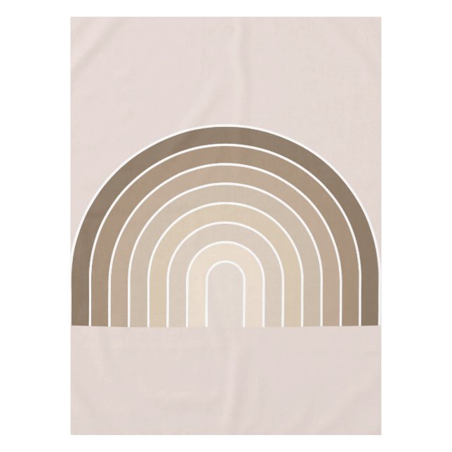 Boho Rainbow Olive Earth Tones Tablecloth (Front)