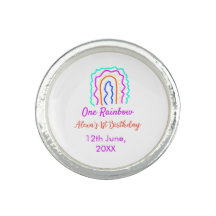 Boho Rainbow one birthday kids bright retro bold