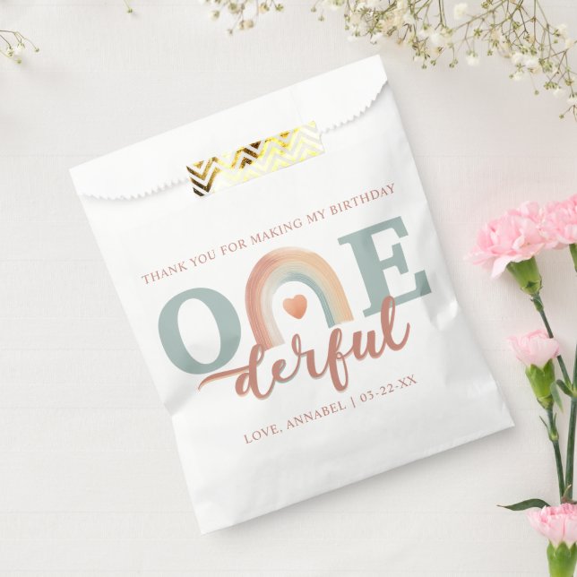 Boho Rainbow Onederful Birthday Favour Bag – 1st B (Sealed)