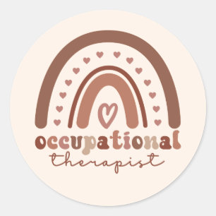 Boho Rainbow OT Occupational Therapist Gifts Classic Round Sticker