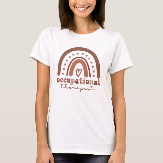 Boho Rainbow OT Occupational Therapist Gifts T-Shirt (Front)